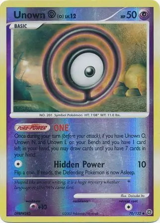 Secret Wonders Unown O #70/132 reverse holo